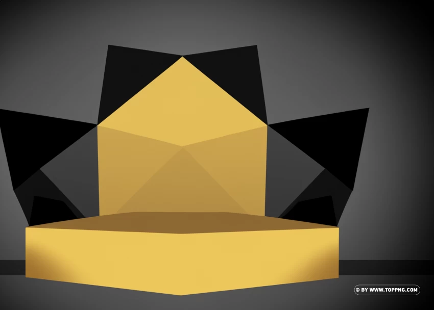 Polygon In Black And Gold Color Scheme PNG Transparent Background