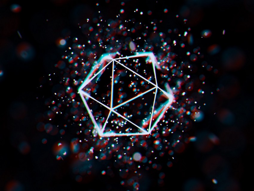 polygon, mesh, glare, geometric, space