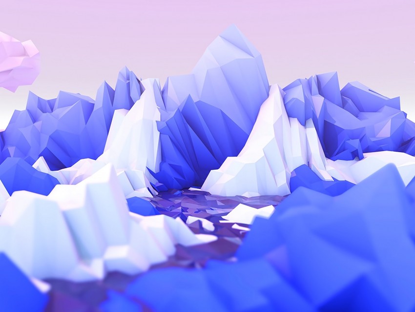 polygon, mountains, art, lilac, white