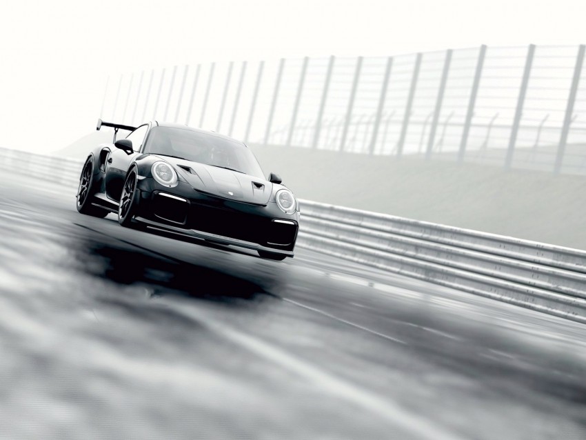 porsche 911 gt2 rs, porsche 911, porsche, sports car, racing, fog