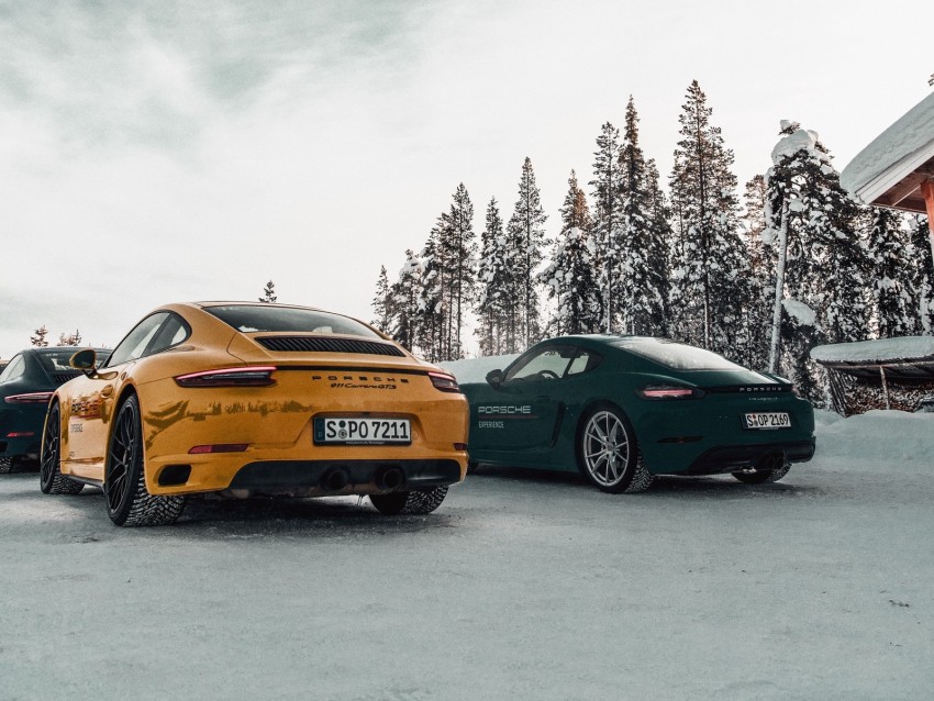 porsche, cars, sports car, snow, racing