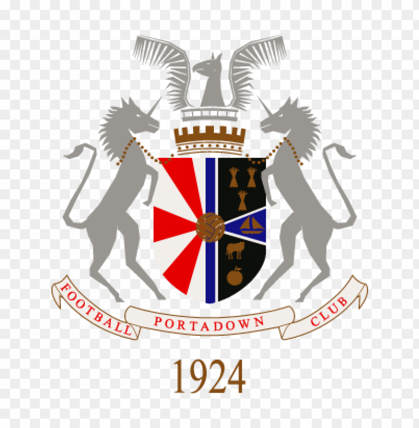 Portadown FC, football club crest, unicorn emblem, Northern Irish football, 1924 heritage