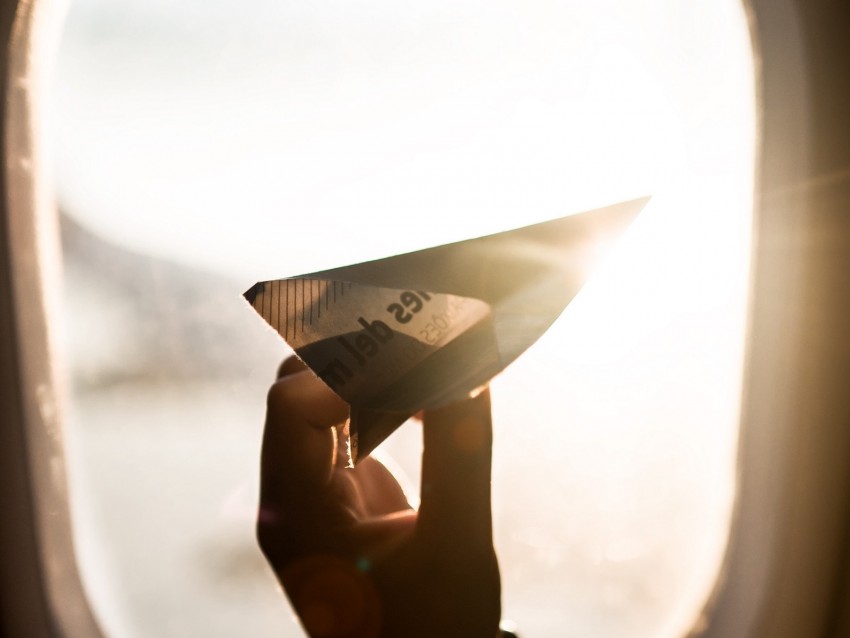 Porthole Paper Airplane Window Sunlight Background