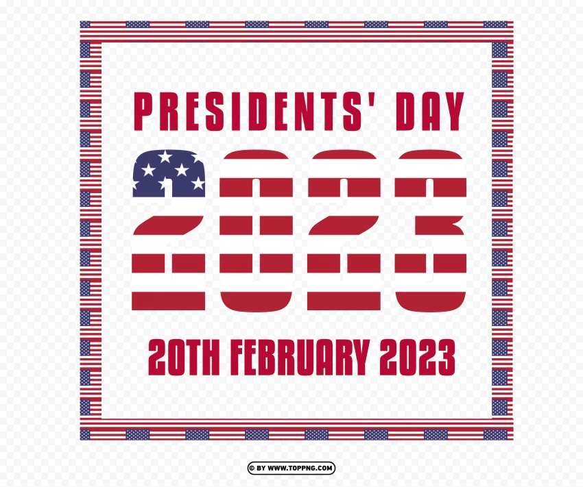 Presidents Day 2023 With Pattren Usa Flag PNG Transparent Background