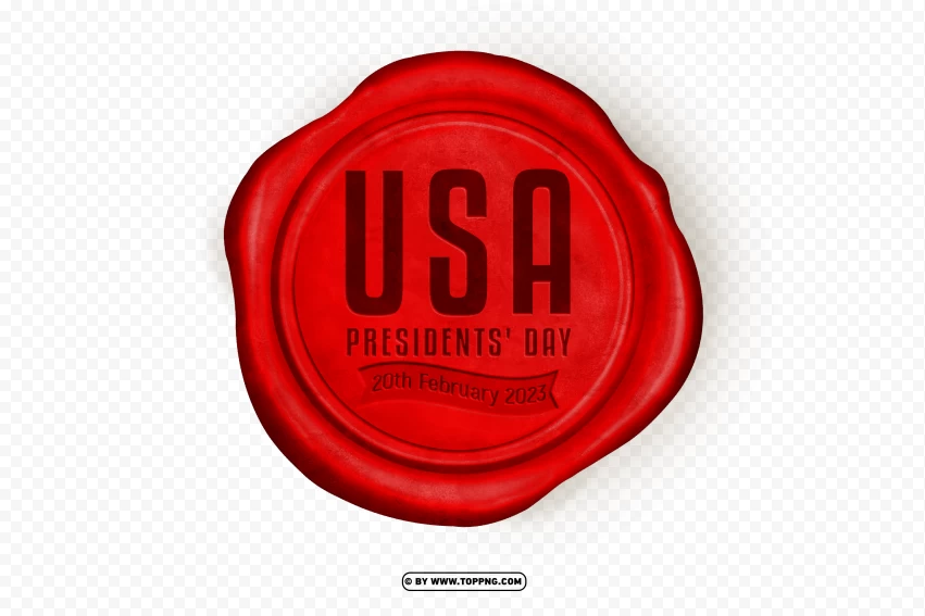 Presidents Day 2023 Red Wax Stamp Image PNG Transparent Background