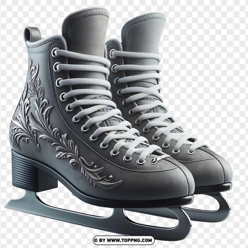 Professional Gray Ice Skates For Outdoor And Indoor Skating PNG Transparent Background