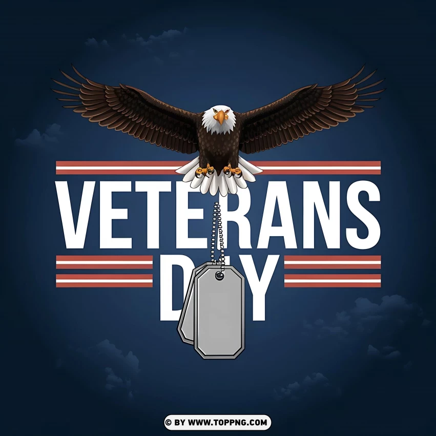 Proud Eagle Honoring Veterans Day Usa PNG Transparent Background