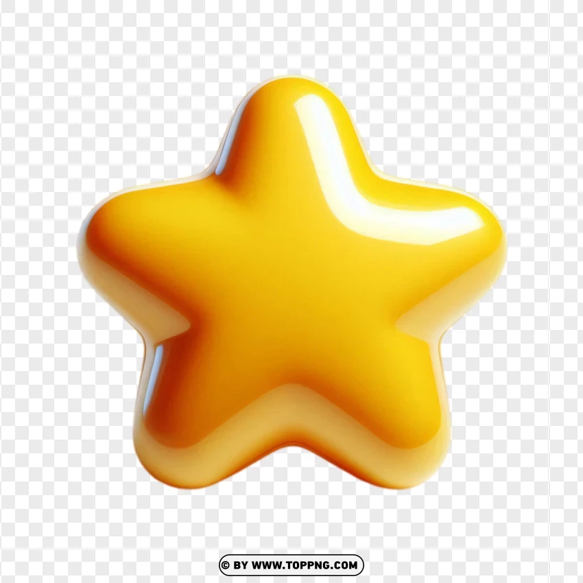 puffy star, yellow star, 3D star, glossy star, star PNG