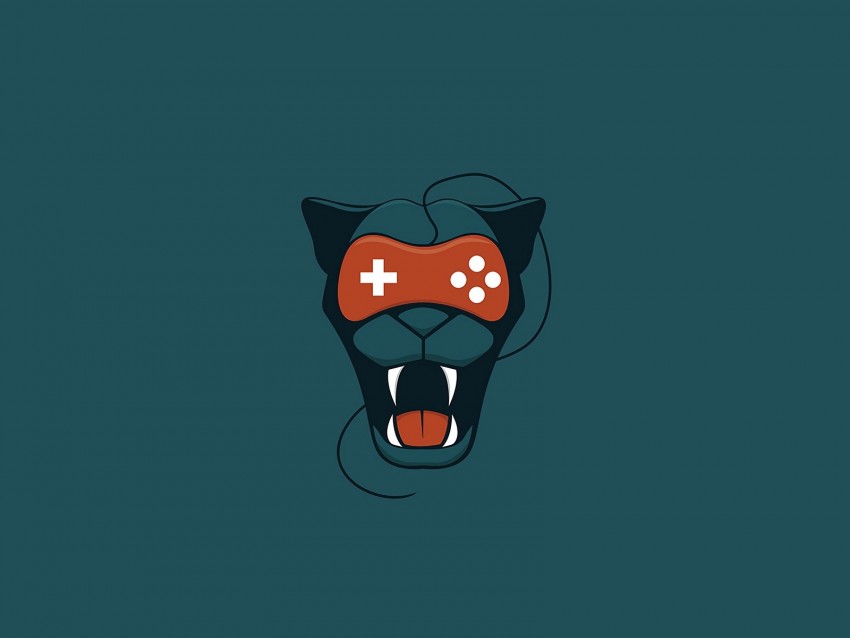 puma, joystick, grin, art, minimalism