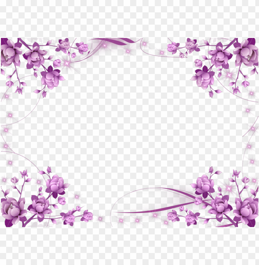 Floral Design, Purple Flowers, Decorative Borders, Wedding Invitations, Digital Art