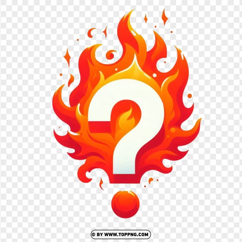 Question Mark On Fire PNG Transparent Background