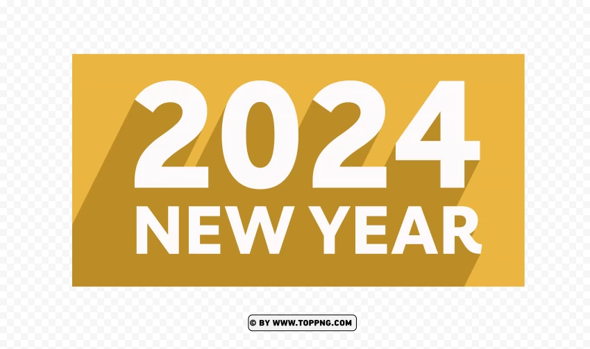 Radiant 2024 Flat Design Banner In Yellow PNG Transparent Background