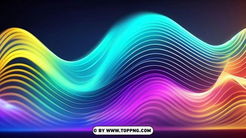 Radiant Abstract Wave Lines In Motion 4k Wallpaper PNG Transparent Background