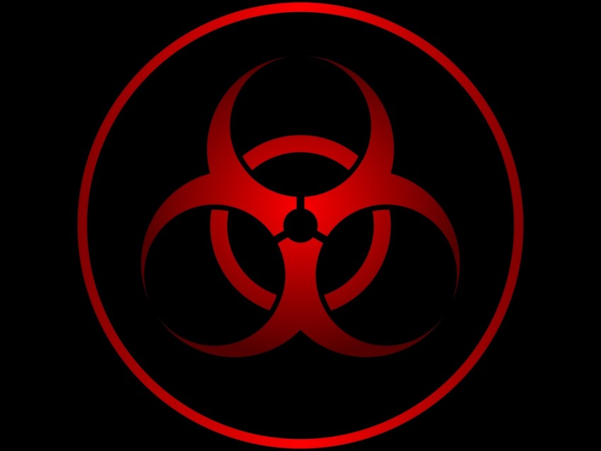 radiation, sign, symbol, red, black