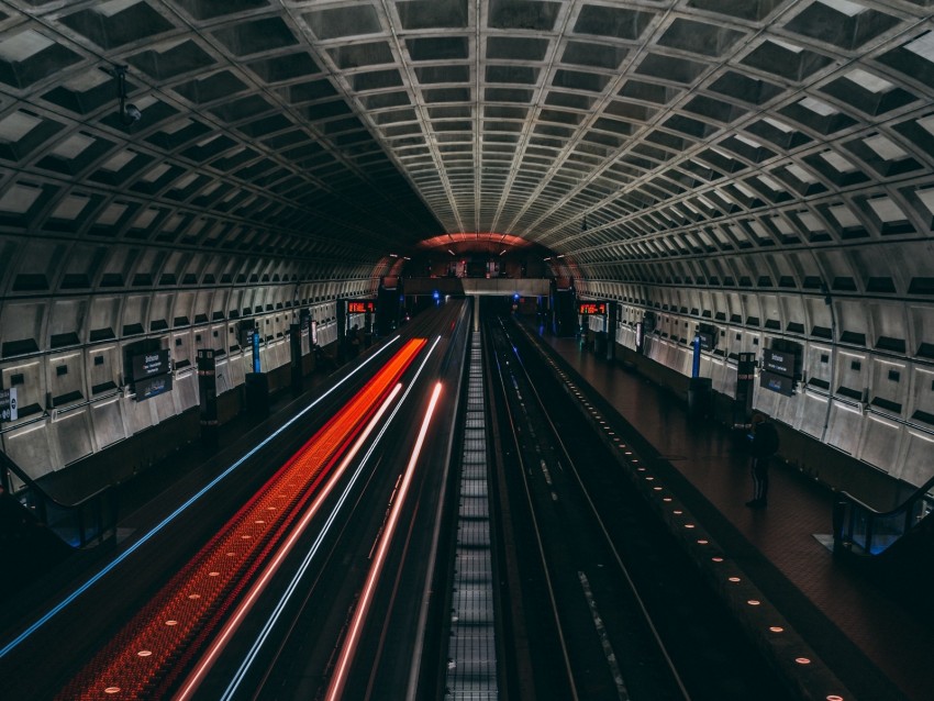 railway, underground, rails, station