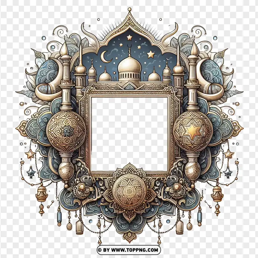 Traditional Ramadan Decorative Frame PNG Transparent Background