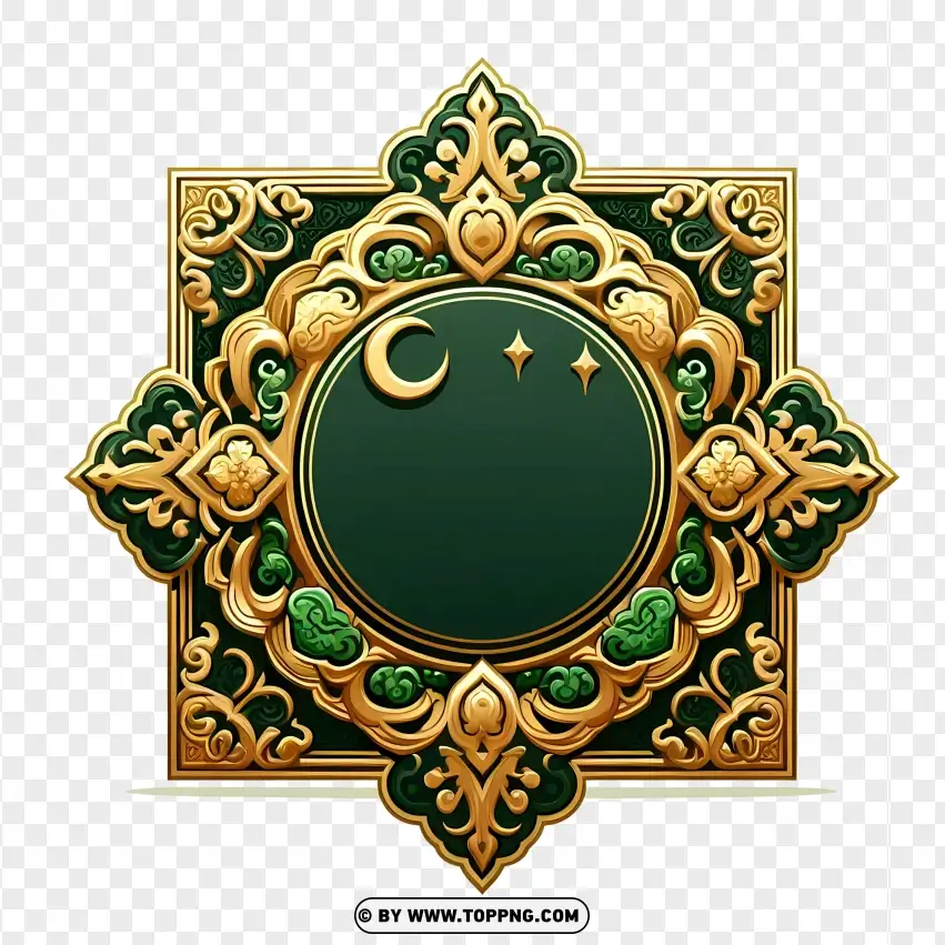 Crescent Moon Ramadan Star Frame PNG Transparent Background