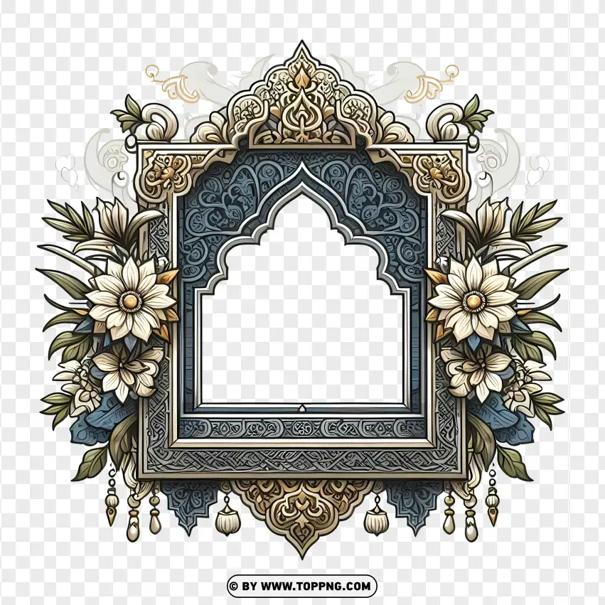 Luxurious Ramadan Photo Frame Design PNG Transparent Background