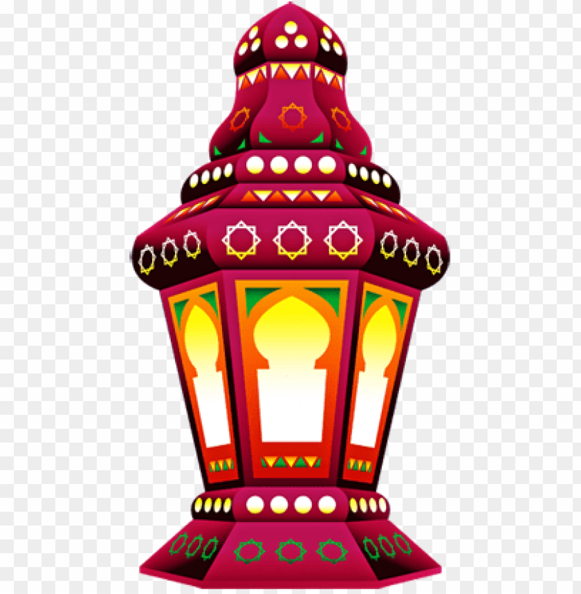 Colorful decorative lantern with intricate patterns and glowing lights PNG