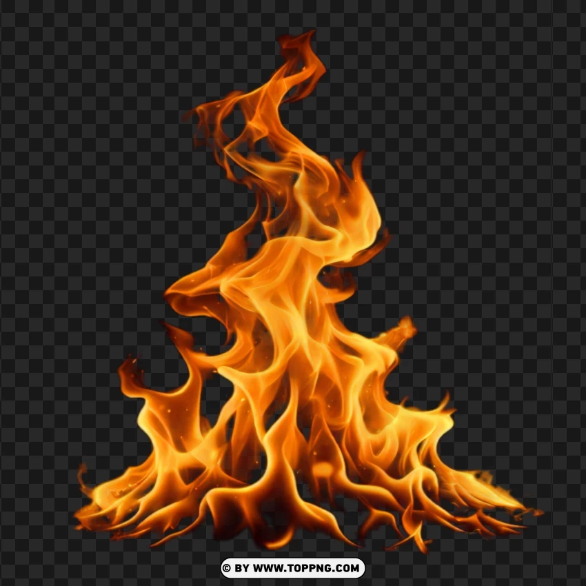 Realistic flame fire without smoke PNG image with transparent background