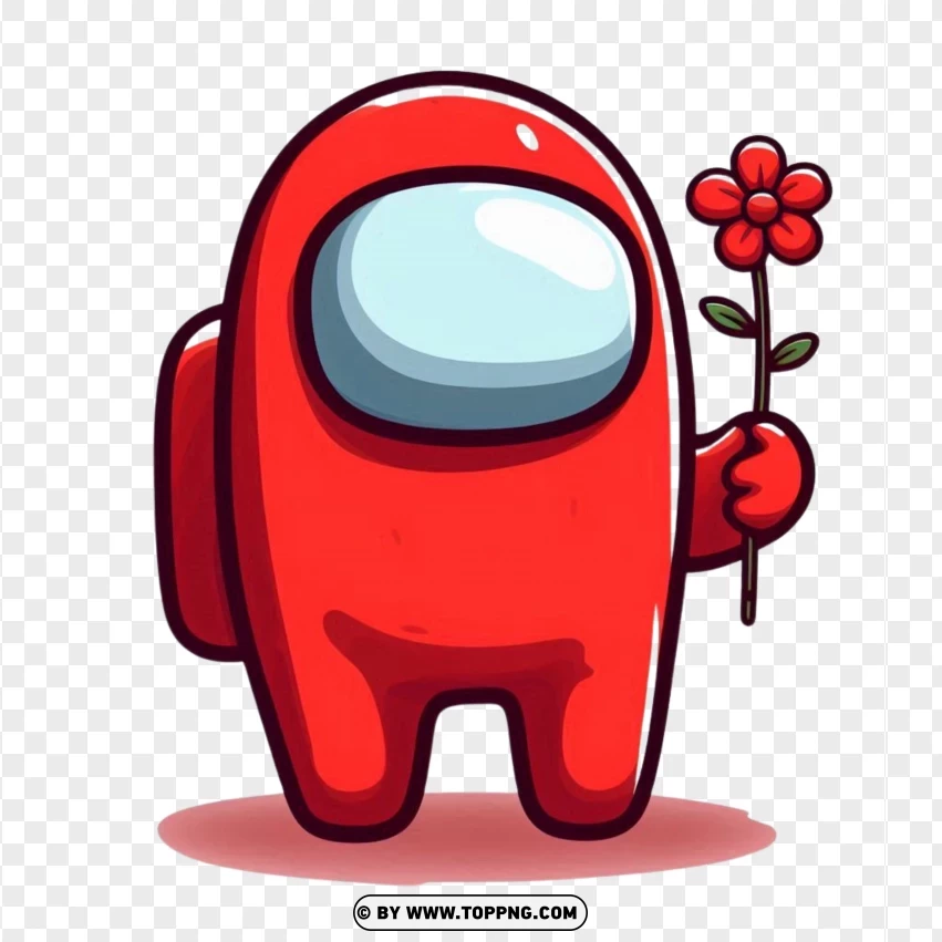 Among Us Character,  red Among Us,flower,illustration,  cartoon,  among us,  game