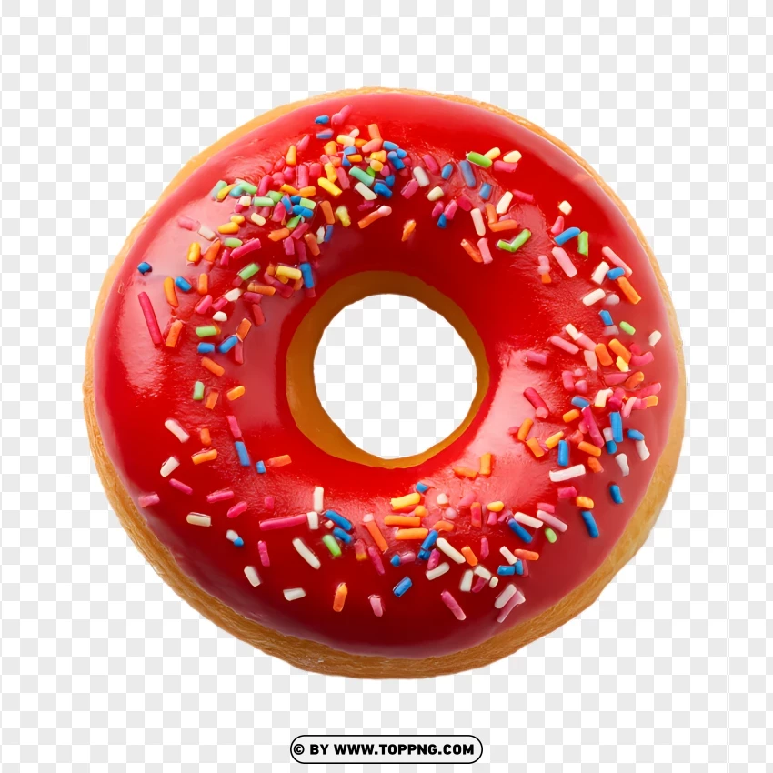 Red Donut Image PNG Transparent Background