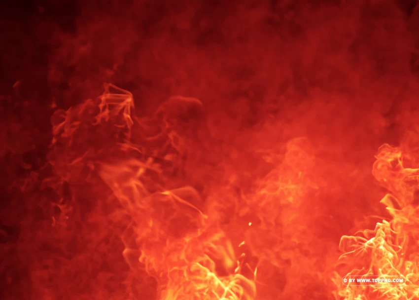 Red Flame Fire And Smoke On PNG Transparent Background