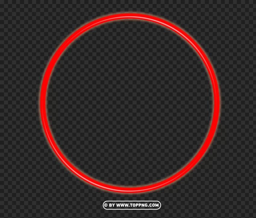 Red Glowing Light Neon Lines Circle Image PNG Transparent Background