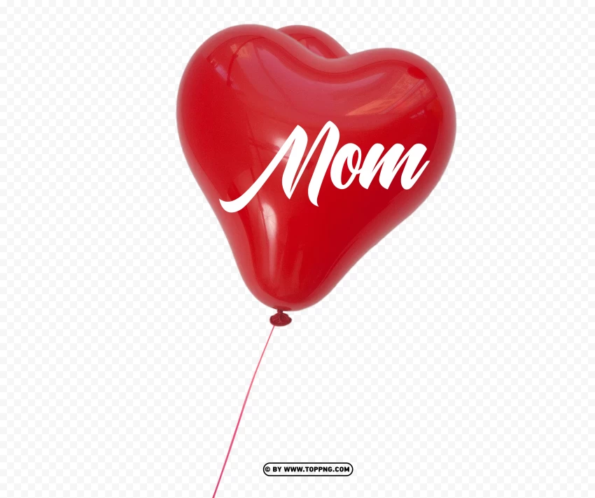 Red Heart Balloons For Mothers Day Celebration PNG Transparent Background