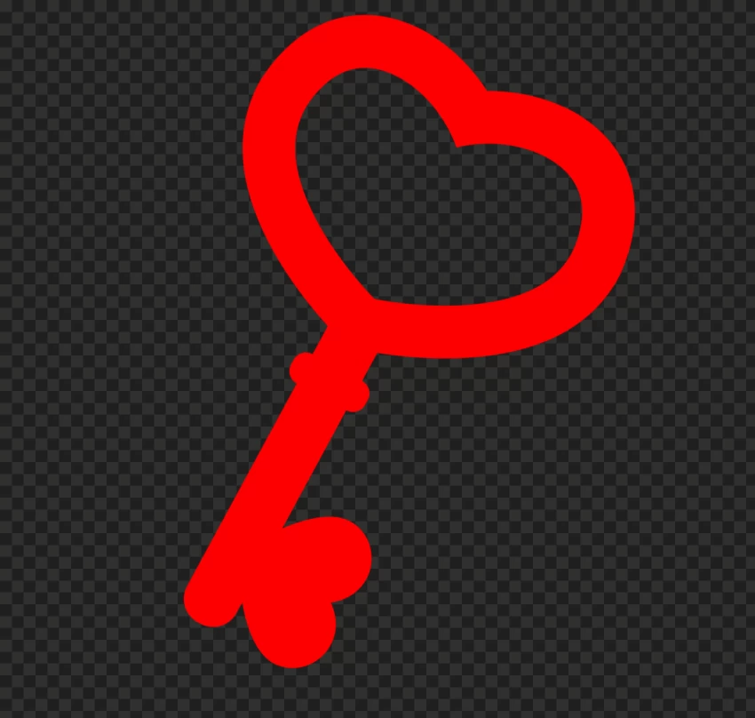 Red Heart Key Sign Icon PNG Transparent Background