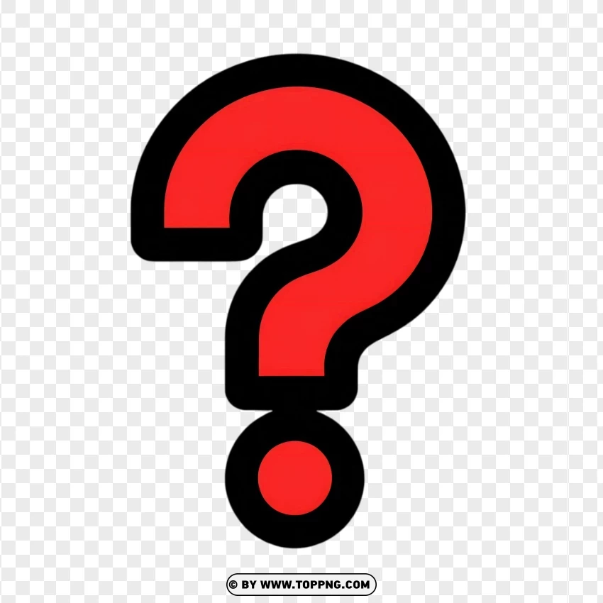 Red Question Mark On PNG Transparent Background