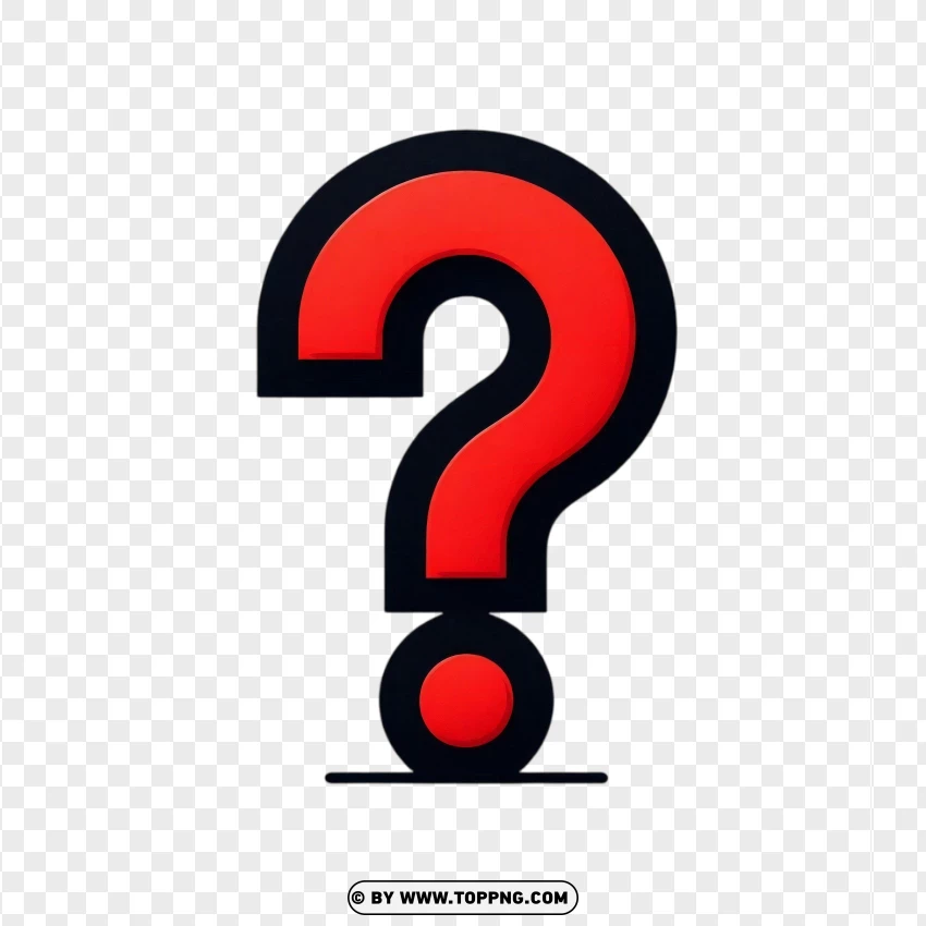 Red Question Mark Symbol On Plain White PNG Transparent Background