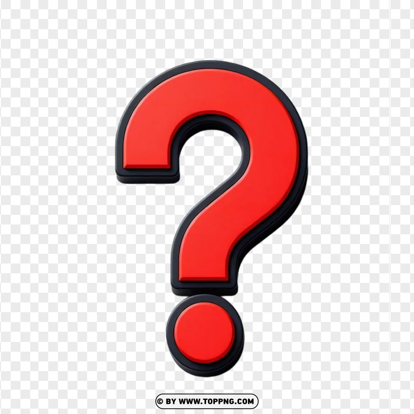 Bold Red Question Mark Icon PNG Transparent Background