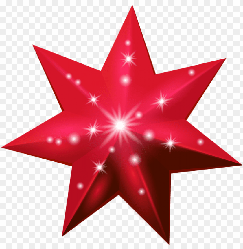 red star deco transparent