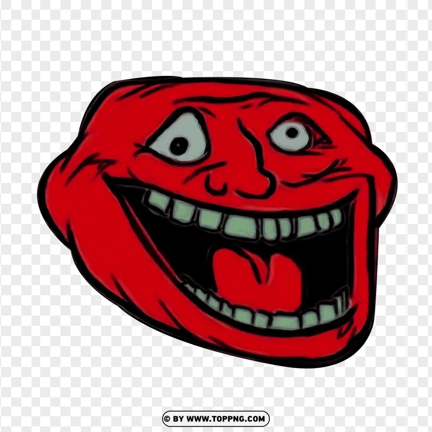 Red Troll Face Image PNG Transparent Background