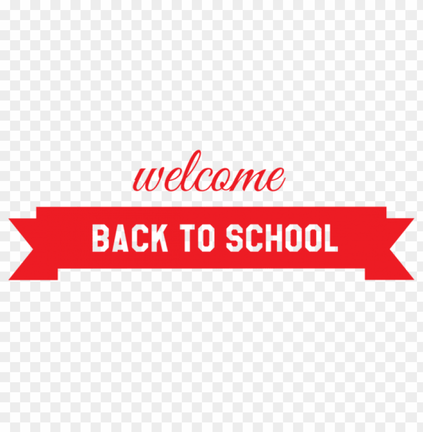 Red Welcome Back To School Banner PNG Transparent Background