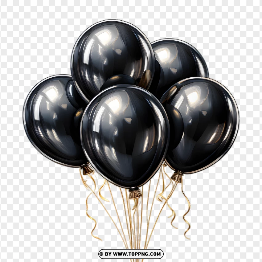 Black balloons,
Golden strings,
Elegant balloons,
Shiny balloons,
Reflective surface,
Sophisticated decoration,
Party decor