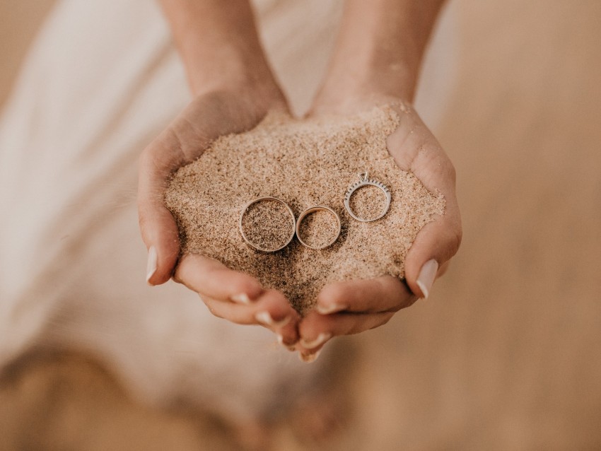 rings, hands, sand, palms