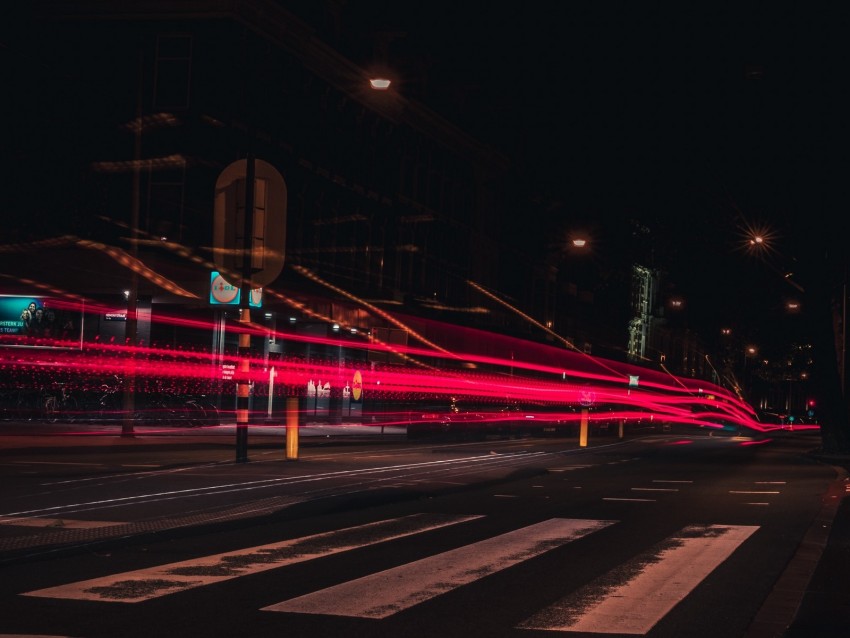 road, long exposure, night, amsterdam, netherlands