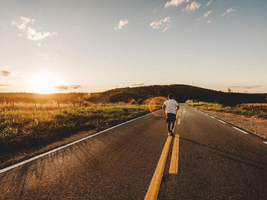 Road Man Run Asphalt Jog Background