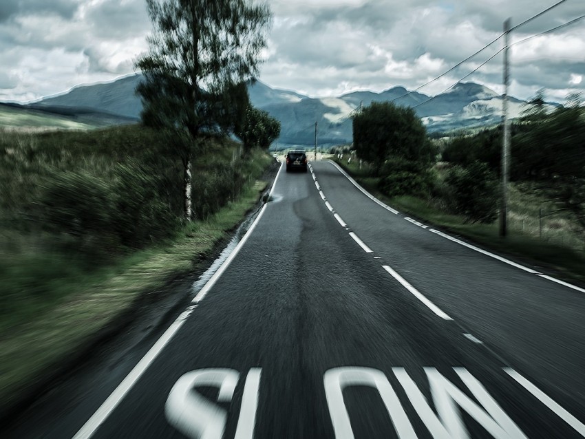 Road Marking Asphalt Speed Blur Background