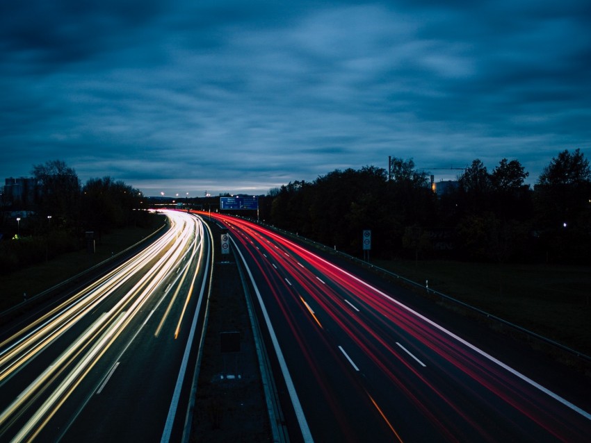 road, turn, backlight, night, dark