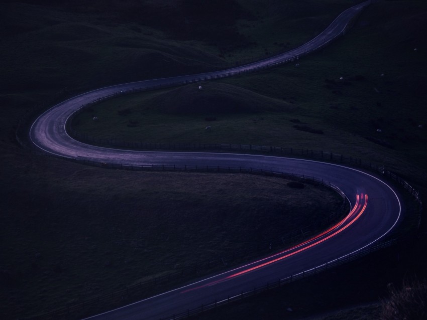 Road Twisty Turn Glow Background