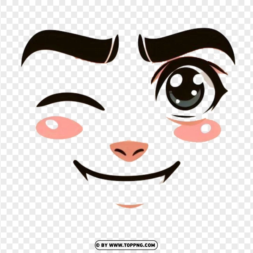 Winking Boy Roblox Avatar Face PNG Transparent Background