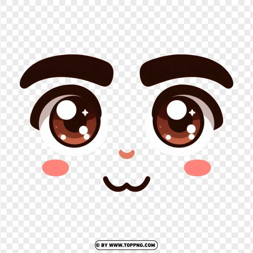 Cute Roblox Avatar Face With Big Brown Eyes PNG Transparent Background