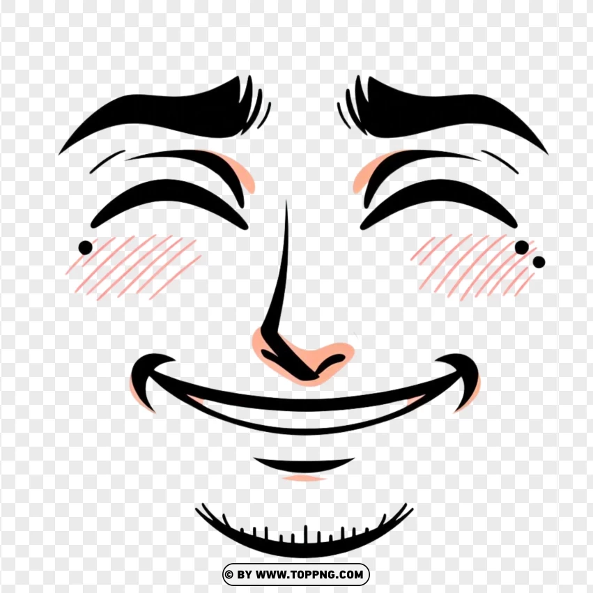 Roblox Avatar Face With Cheeky Grin Boy PNG Transparent Background