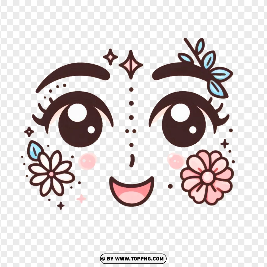 Roblox Avatar Smily Face With Flower PNG Transparent Background