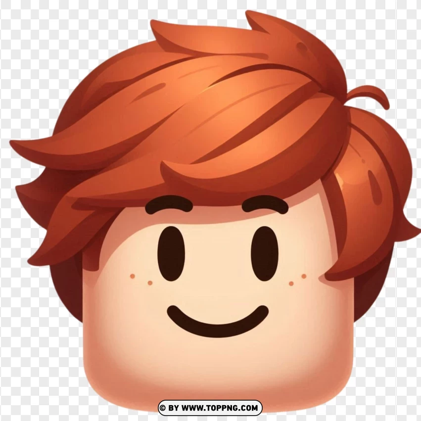 Roblox Face With Auburn Hair PNG Transparent Background