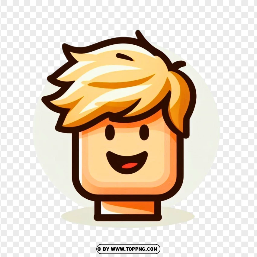 Roblox Face With Blonde Hair PNG Transparent Background