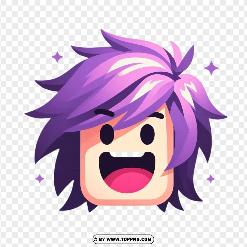 Roblox face png, Purple Excitement, robolx character,illustration,  isolated,  game,  design